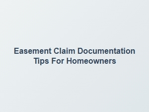 Easement Claim Documentation Tips for Homeowners