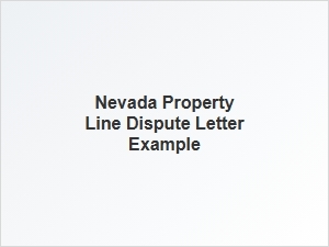 Nevada Property Line Dispute Letter Example