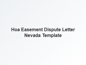 Nevada Easement Dispute Letter Template