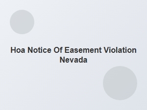 Notice of Easement Violation Nevada Template