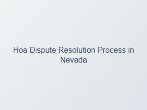 Hoa Enforcement Letter Guidelines Nevada