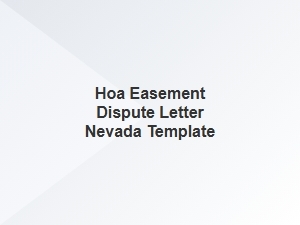 Nevada Easement Dispute Notice Template