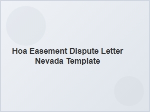 Nevada Easement Dispute Letter Template for Landlords