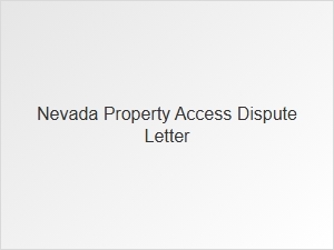 Nevada Property Access Dispute Letter for Easement Issues