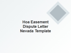 Nevada Easement Dispute Letter Template