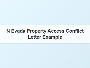 Nevada Property Access Conflict Letter Example