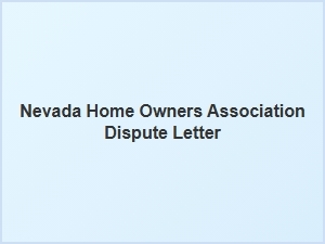 Nevada Homeowners Association Dispute Letter