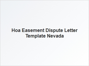 Nevada Easement Dispute Letter Template