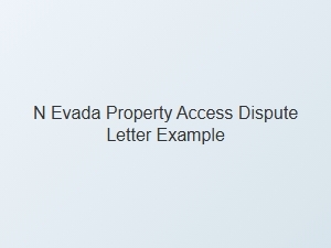 Nevada Property Access Dispute Letter Example