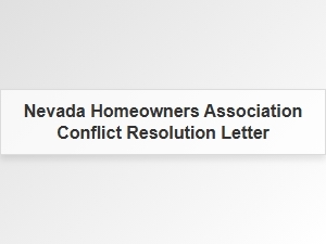 Nevada Homeowners Association Conflict Resolution Letter
