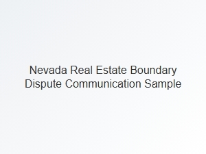 Nevada Real Estate Boundary Dispute Communication Sample