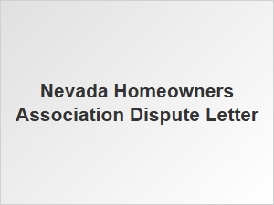 Nevada Homeowners Association Dispute Letter